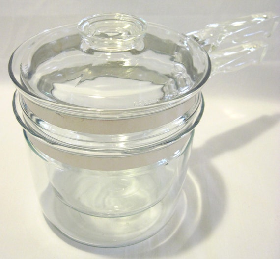 Pyrex Clear Glass Double Boiler by PoetCharms on Etsy