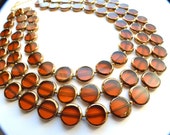 The Charlotte- Brown and Gold Glass Necklace