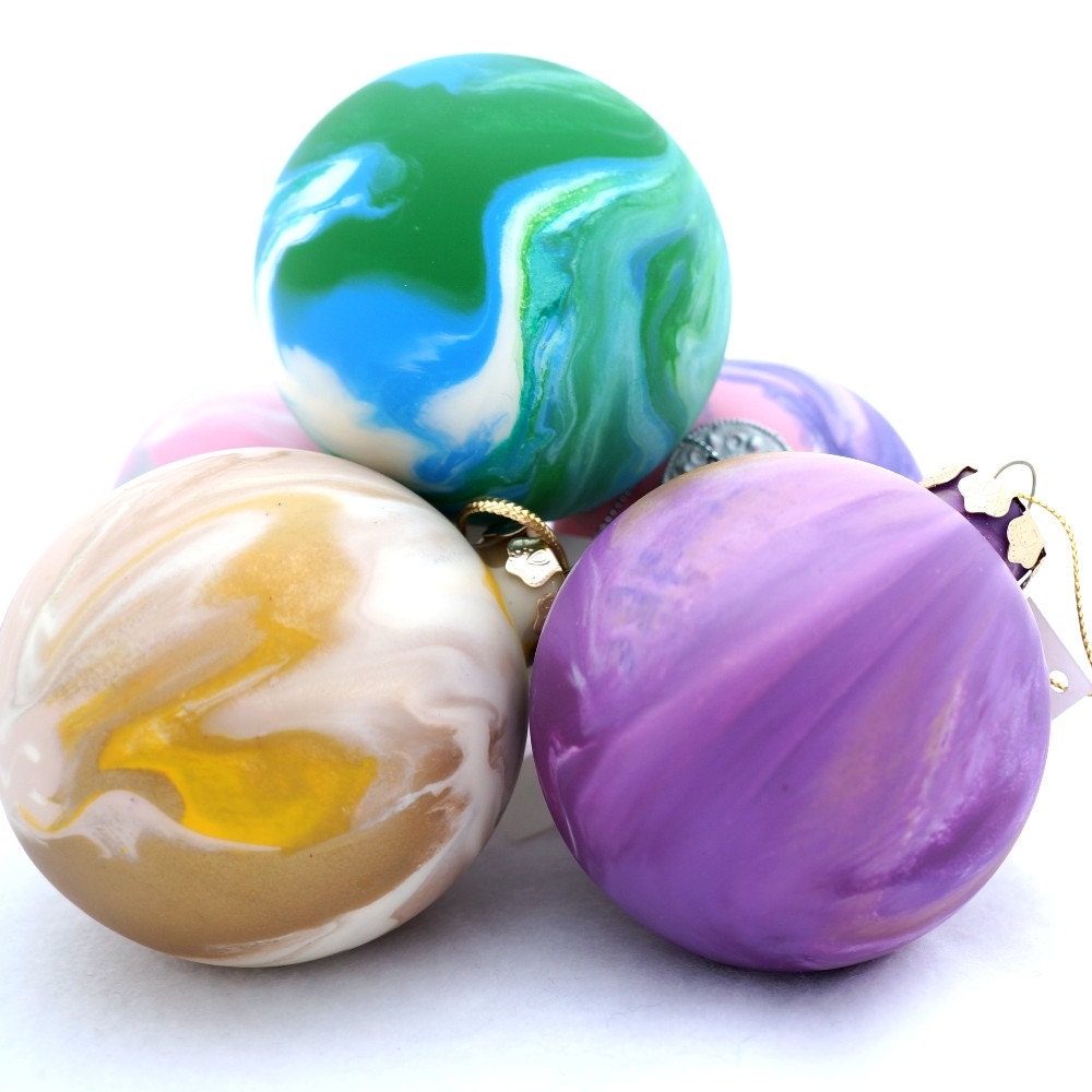 Frosted Glass Ornament Painted Inside OOAK by CreationsByJDB