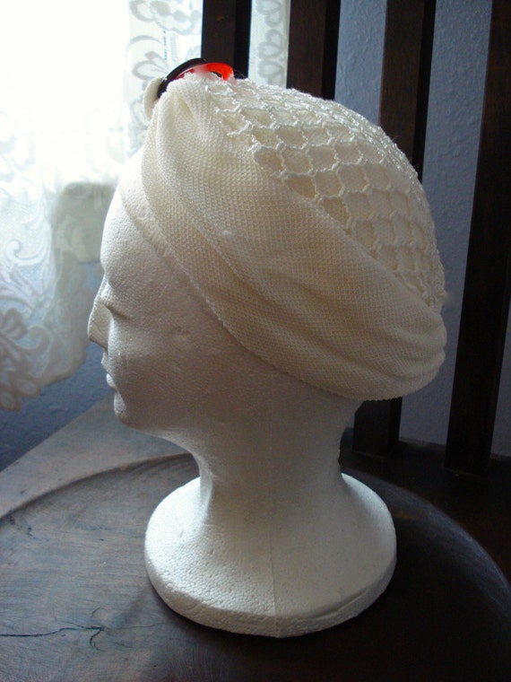 Vintage 1950s Turban Snood Head Scarf 2013446