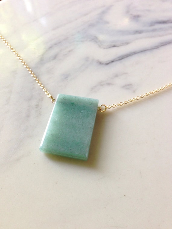 Items similar to Jade Pendant Chain Necklace on Etsy