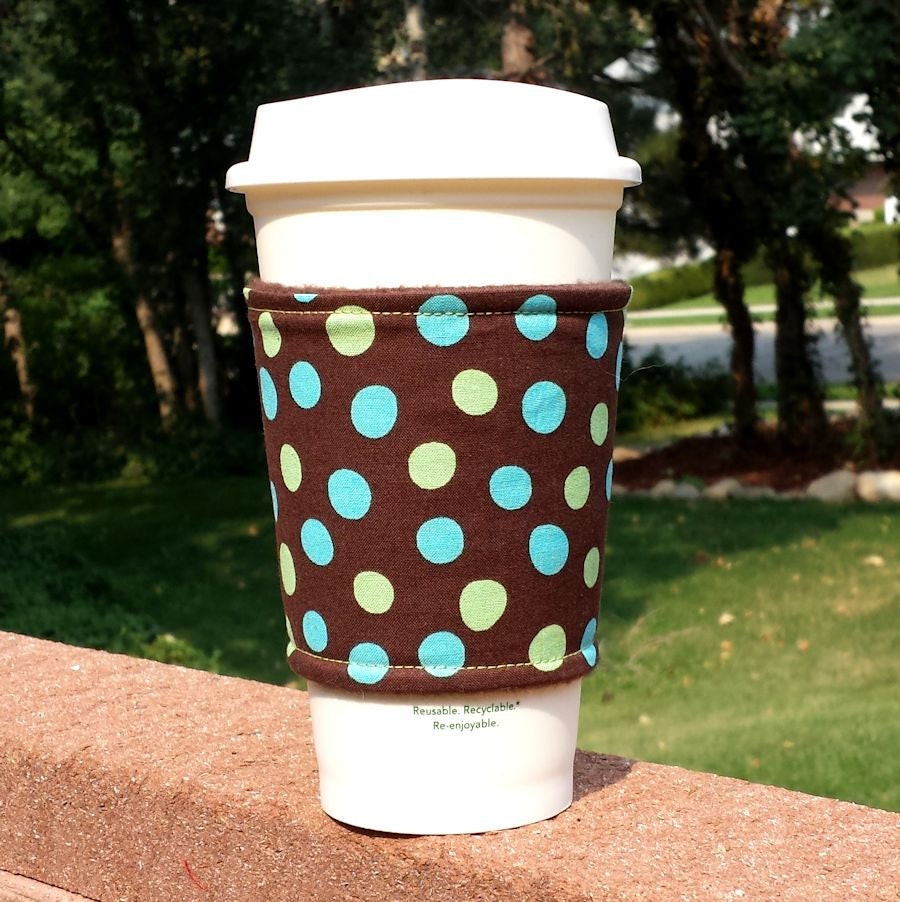 Holiday Sale Fabric coffee cozy / cup holder / coffee by dizzlePOP