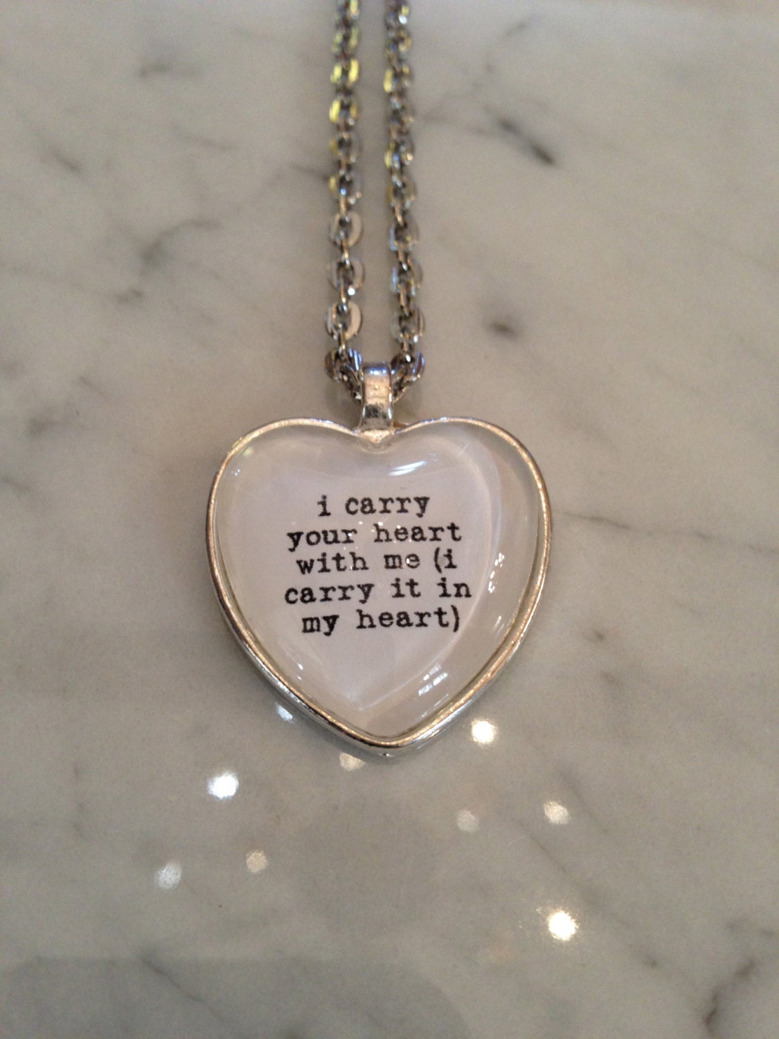 ee cummings i carry your heart with me Pendant Necklace