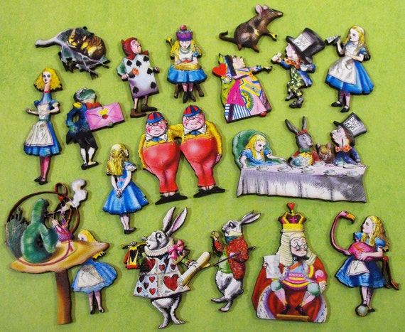 Items similar to Big Alice in Wonderland Wood Cut Collection on Etsy