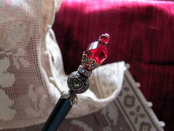 Royal Scepter for the Queen of Hearts Victorian Hair Stick or