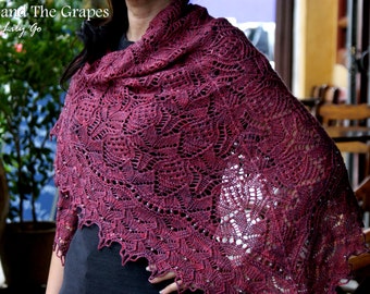 Fox and The Grapes Knitting Shawl Pattern in PDF