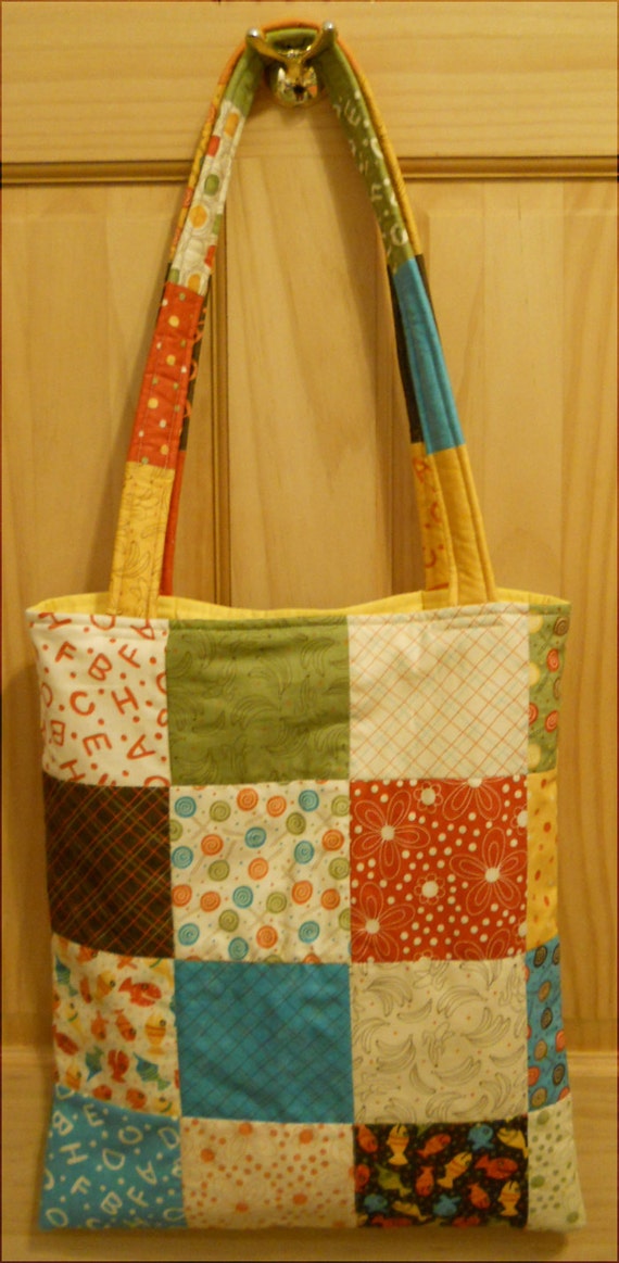 LOLLIPOP Quilted Tote Bag of Moda Fabric is by BearHugBabyQuilts