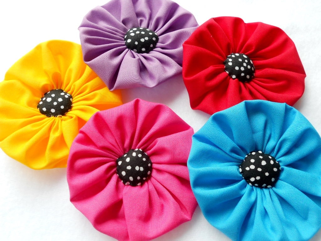 Fabric Flower Embellishments GERBER DAISY Applique 3