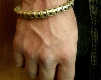 Solid Brass-Snake Vertebrae-Bracelet / Free US Shipping