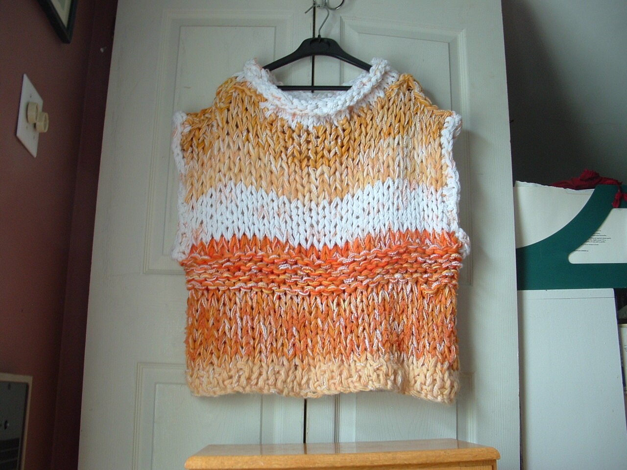 Chunky knit pullover slouchy ultra wide sweater yarn painting