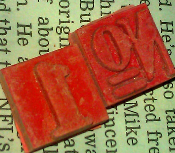 Vintage letterpress blocks