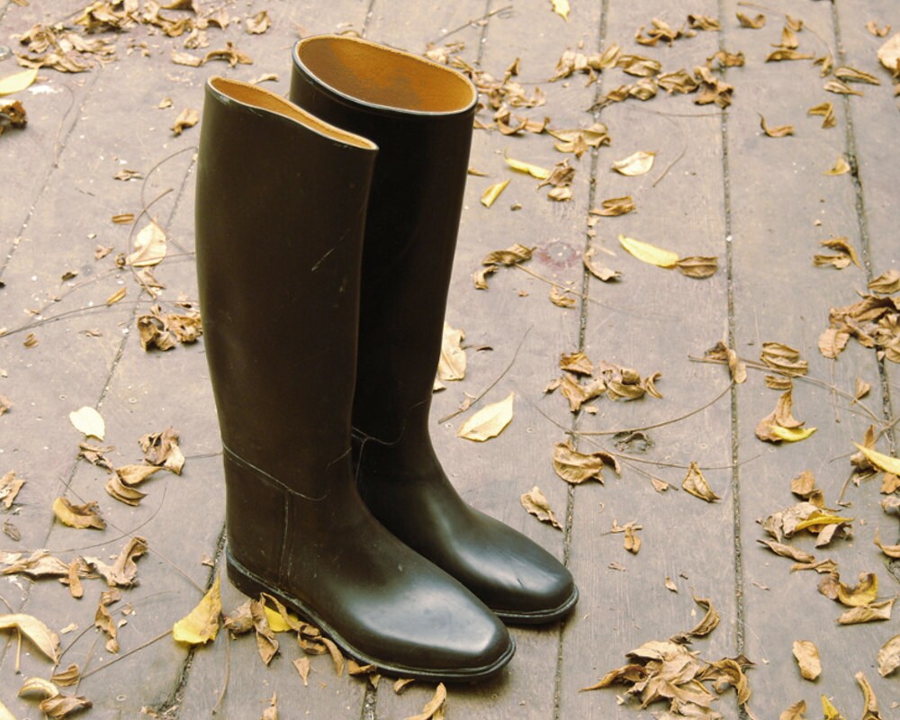 vintage rubber boots with buckles