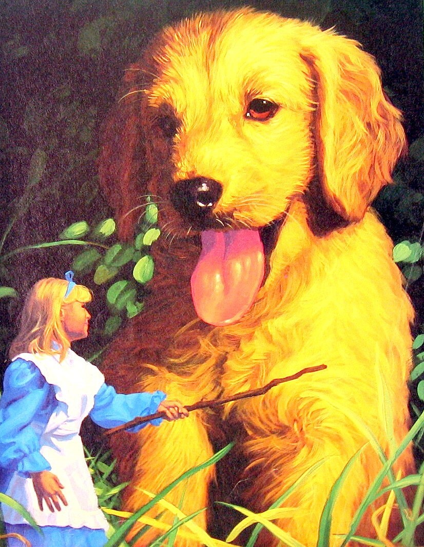 Alice in Wonderland Alice and the Dog 1990 by mysunshinevintage
