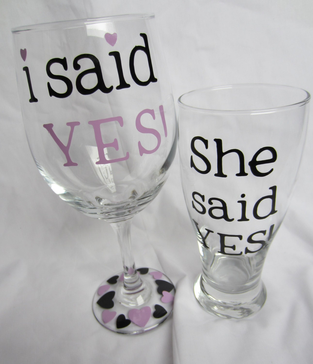 Engagement Glasses I Said Yes She Said Yes By MoreShenanigans engagement-glasses-i-said-yes-she-said-yes-by-moreshenanigans