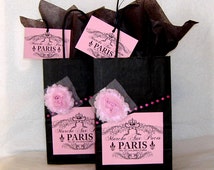 Popular items for paris favor bags on Etsy