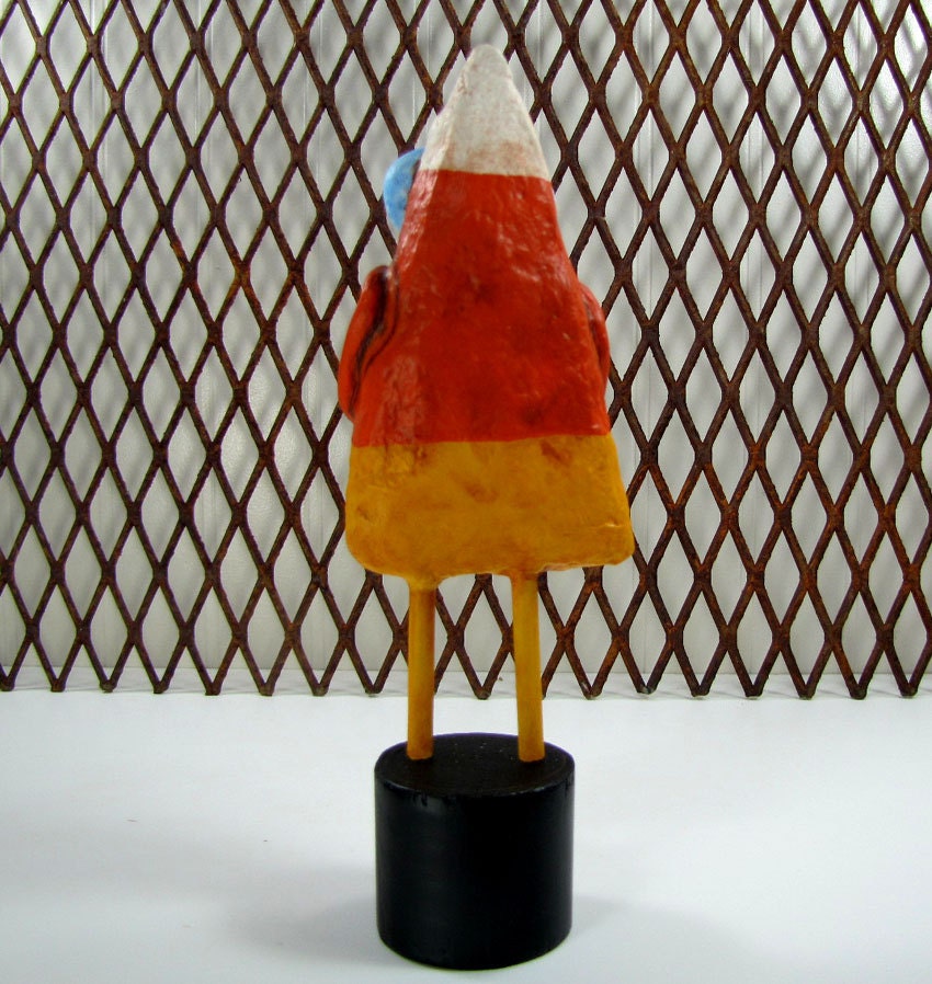 Art Sculpture Halloween Candy Corn Paper Mache Kevin