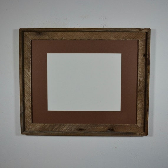 16x20 rustic brown photo frame with walnut 11x14 mat