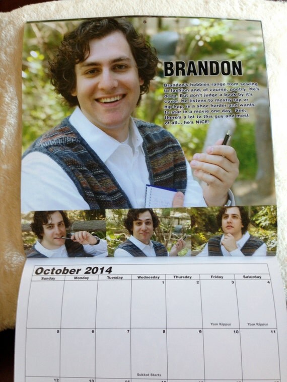 Items Similar To Nice Jewish Guys Calendar Featuring Brandon Scott 