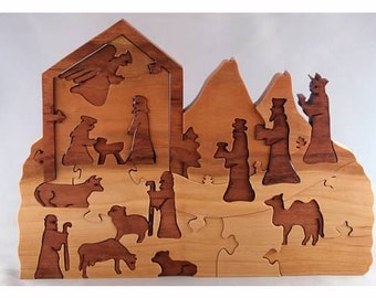 Nativity Advent Calendar, wooden puzzle
