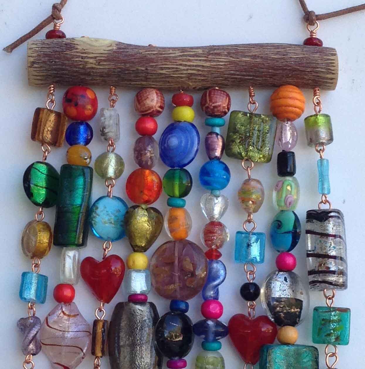 Glass Beaded Garden Art on Mesquite