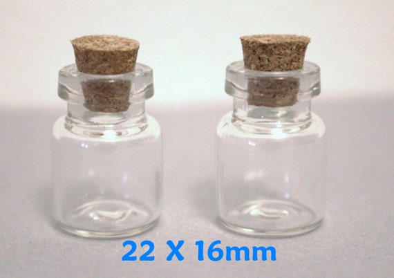 20 Glass Vials Bottles Small Jars 22 x 15mm Miniature Mini Shorties 