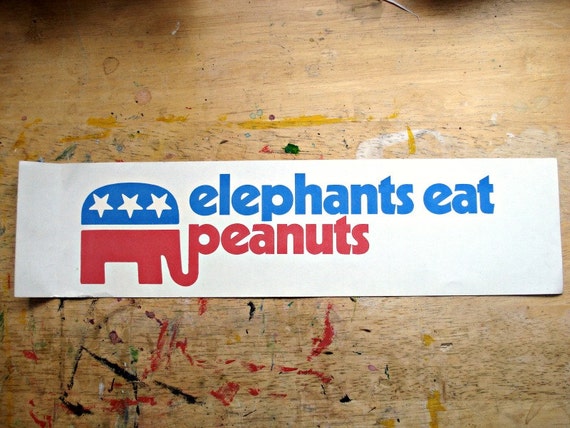 Original 1976 Elephants Eat Peanuts Presidential Campaign