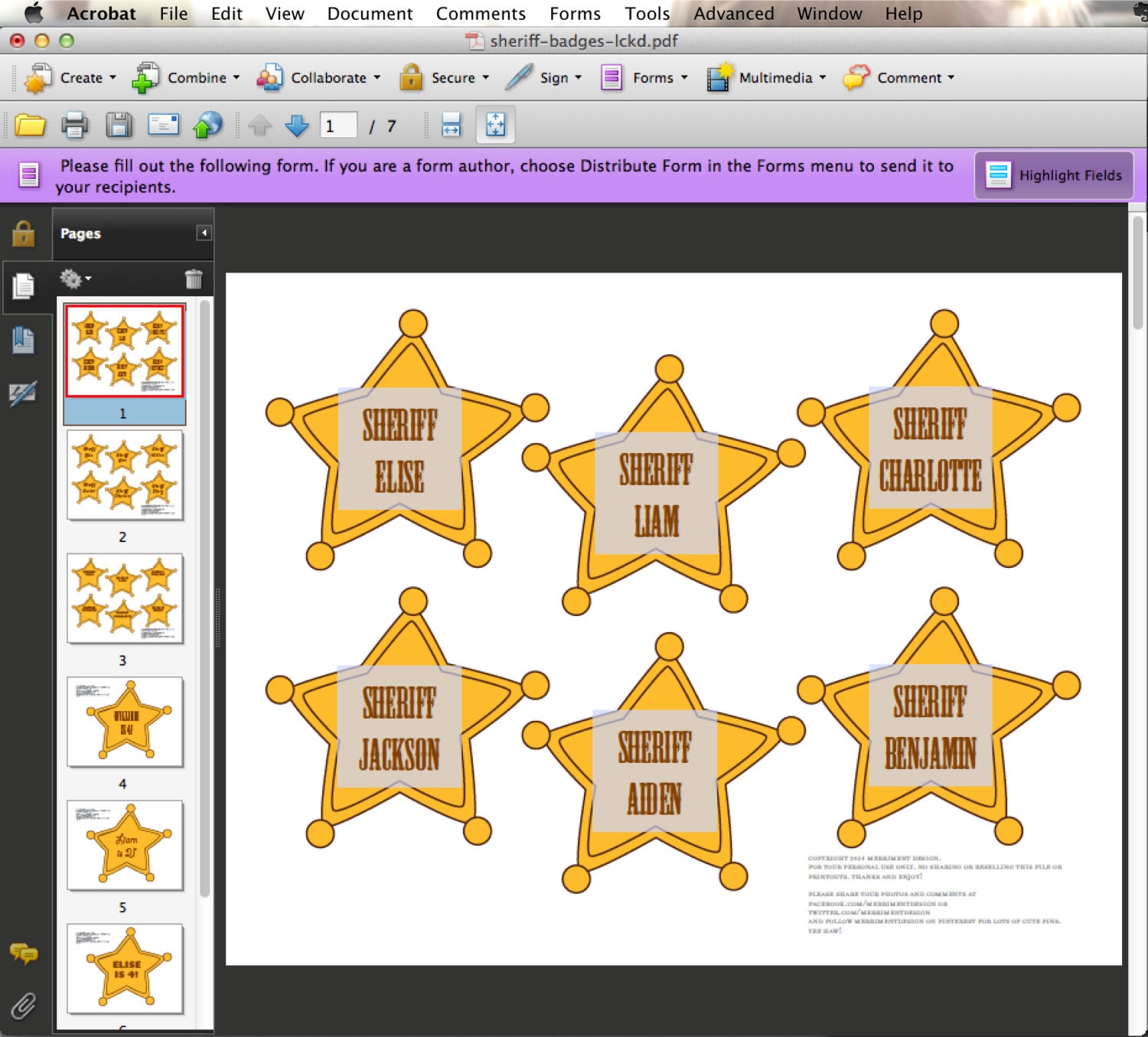 sheriff badges editable printable pdf for cowboy or toy story