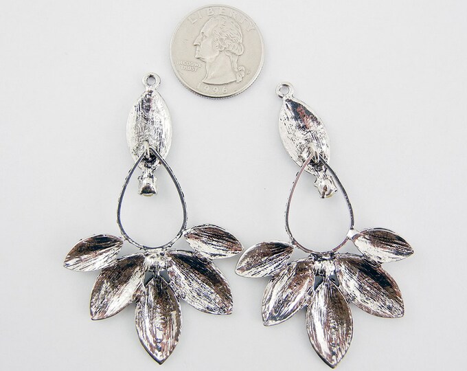 Pair of Antique Silver-tone Faceted Drop Charms