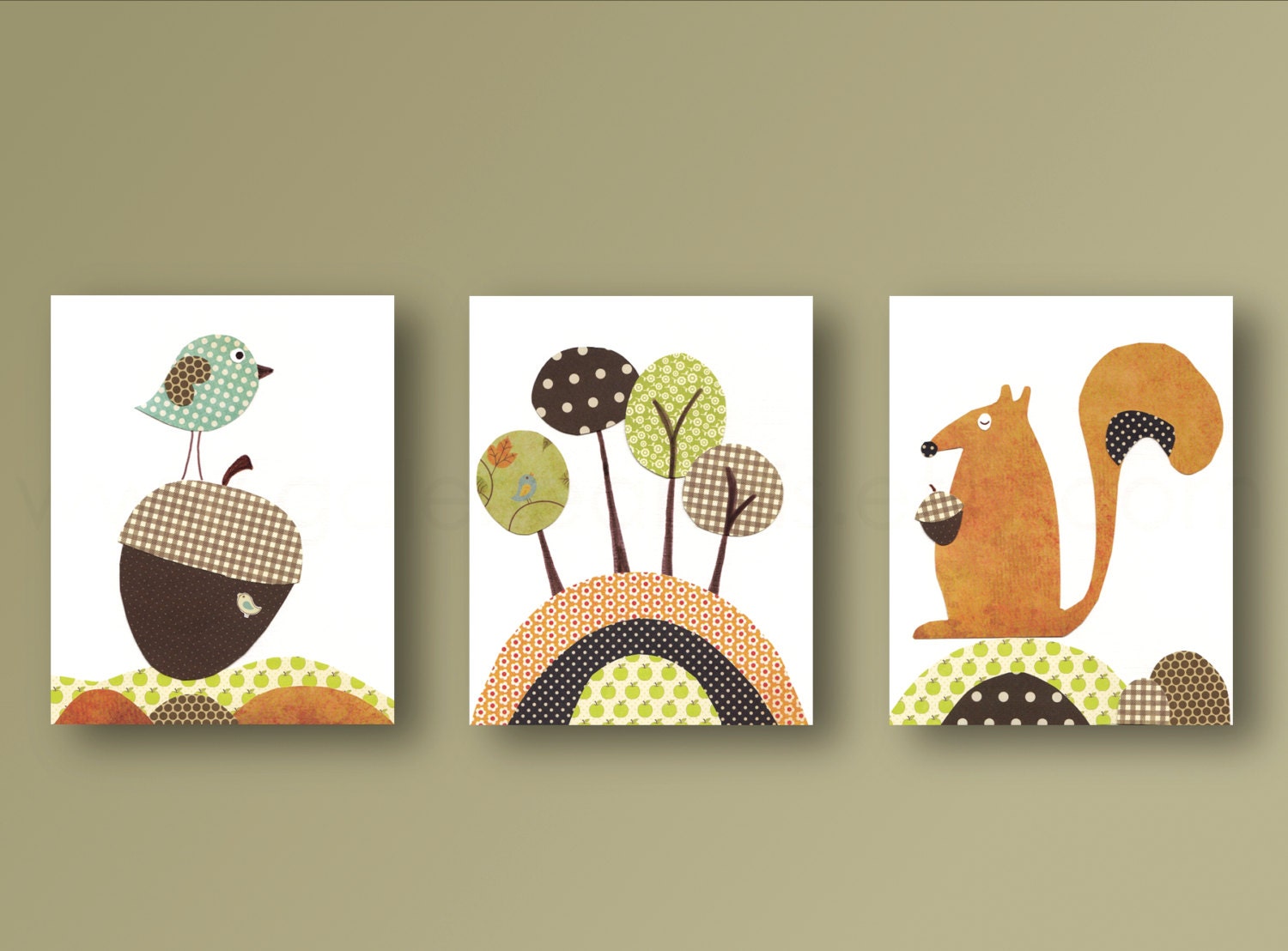 Squirrel Tree woodland baby nursery decor Playroom