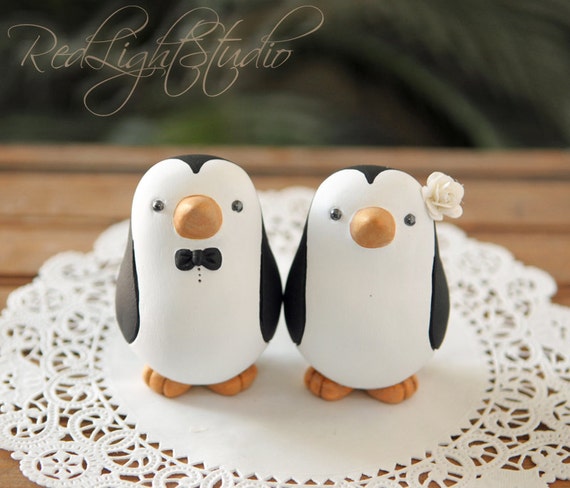  Penguin  Wedding  Cake  Topper  Medium