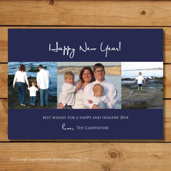 2014 New Years Photo Card Elegant New Year any color