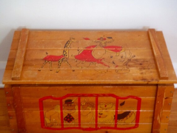 vintage circus toy chest