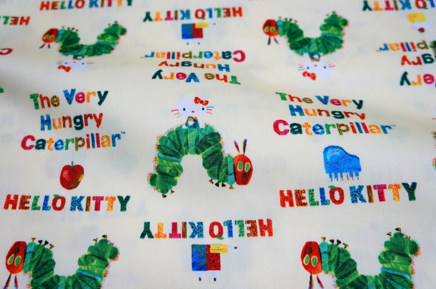 Hello Kitty and Very Hungry Caterpillar Fabric by beautifulwork