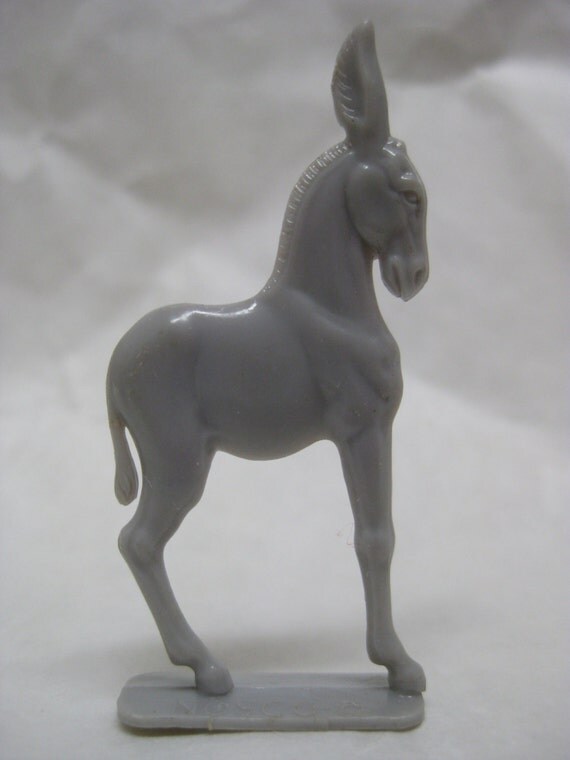 Donkey Toy Gray Plastic Vintage Miniature