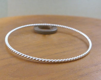 Twisted Bangle, Sterling Silver, Rustic Bracelet, Stacking Bangles, Bangle Bracelet, Handmade Bracelet, Sterling Bangle, Rustic Jewelry