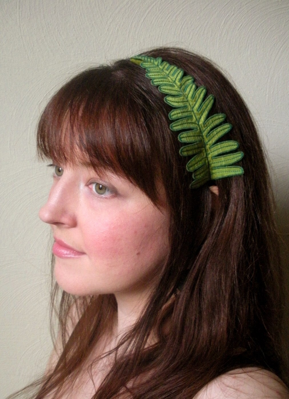 Fern Leaf Headband Apple Green with Emerald by TheFaerieMarket