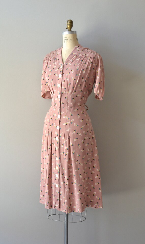 vintage 1930s dress / cotton 30s dress / Best Laid Plans dress