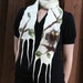 Nuno Felted Owl Scarf - A Soft, Handmade Wool and Silk Scarf With An Adorable Owl Amidst Tree Branches and Leaves - READY TO SHIP