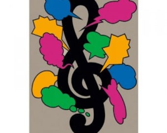 1985 19 Montreux Jazz Fest Poster Shigeo Fukuda Artist Vintage