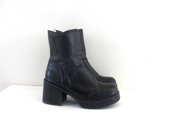 chunky black boots 90s