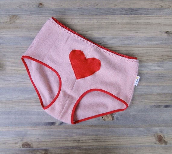 Cashmere panties wool underwear red heart valentines gift