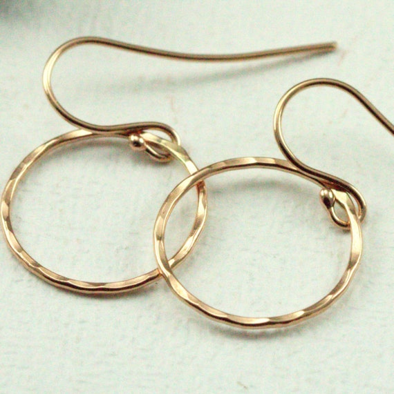 14K Gold Hoop Earrings 14k Gold Dangle Earrings by PPennee
