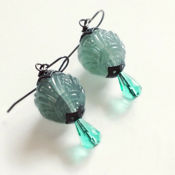 carved lucite earrings