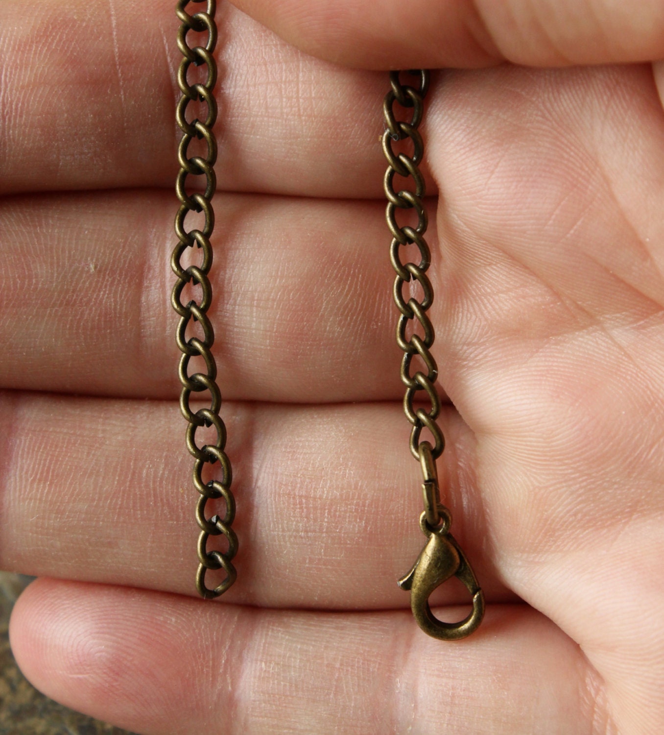Antiqued brass chain necklace 14 inch 36 inch 3mm brass