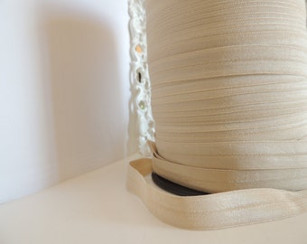 5/8" Inch Fold Over Elastic - 5 Yards of Monroe Bisque FOE