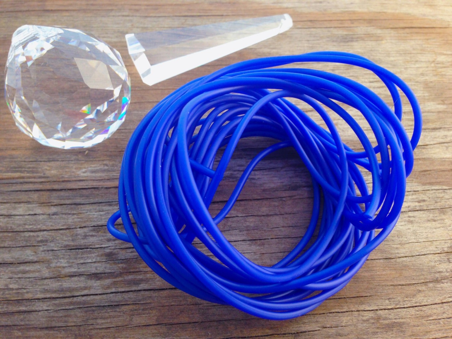 Royal Blue HOLLOW Rubber Tubing 2mm x 5 yards / Jewelry