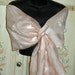 Silk Organza Wrap/Shawl/Shrug..Long Island Bride/Wedding Gift.Embroidered floral w/beads..Pink/Ivory..Pull Thru Hands Free...Clutch to match
