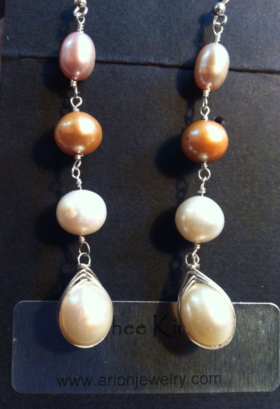 Freshwater Pearl Earrings By Arionjewelry On Etsy   Il 570xN.503165809 Bblv 