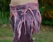 Felt Tattered Wild Fairy Pixie Pointed Wrap Tie up Belt Skirt OOAK