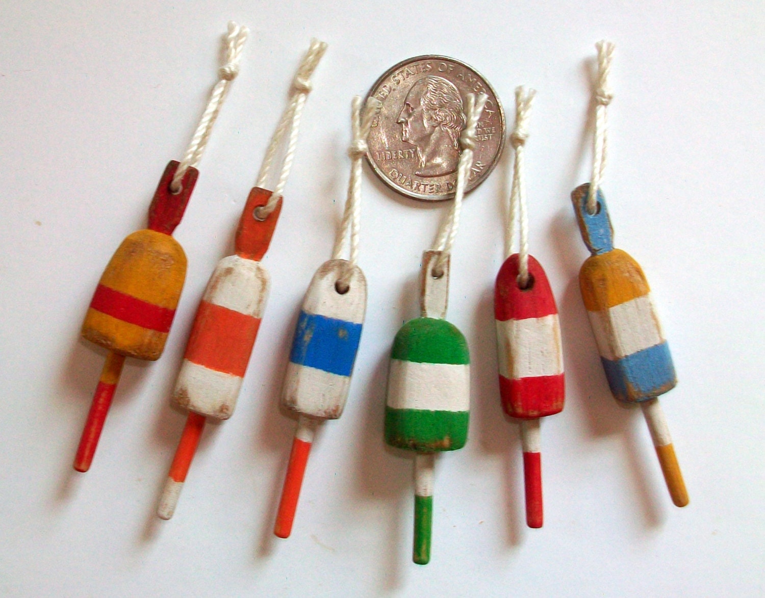 Miniature Lobster Buoys set of 6